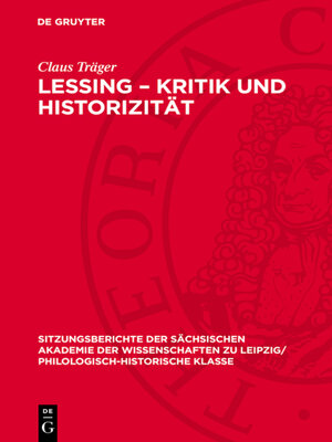 cover image of Lessing – Kritik und Historizität